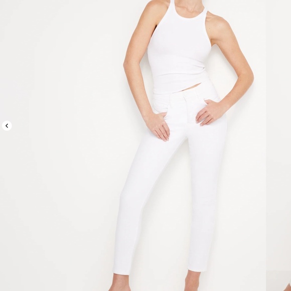 NWT Good American white skinny jeans cropped 27" length size 8/29 - Picture 1 of 5
